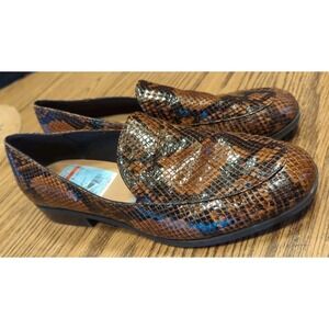 Easy Spirit Evolve Women's Snake Print Flats Slip On Leather Shoes Size 10 W